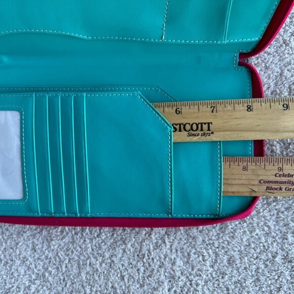 BAEKGAARD Wallet Zip around LEATHER  Clutch Hot PINK - Picture 6 of 8